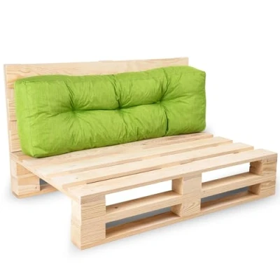 Image of bananair Pallet Cushions Outdoor Water Repellent &amp; UV Resistant Fabric Highly Comfortable Foam Padded Garden Furniture (Backrest Cushion 120x40 cm, Green)