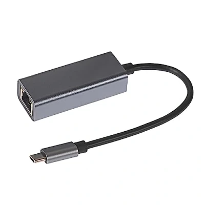 Image of Nikkai Aluminium USB C to RJ45 Gigabit Ethernet Network LAN Adapter for MacBook Pro, Air 2018 and Later, iPad Pro Dell XPS, Lenovo ThinkPad More, 0.25m Cable