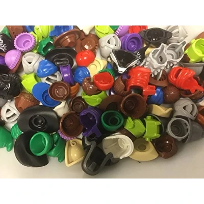Image of LEGO Authentic Minifigure Parts Helmet Hair Hats (15 Parts)