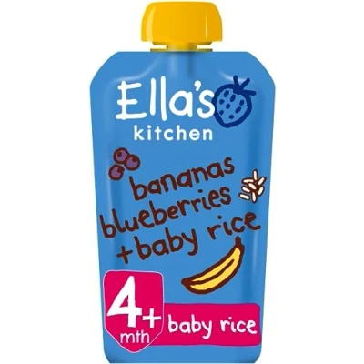 Image of EllaS Kitchen Banana Apple + Blueberry Baby Rice From 4 Months 120g