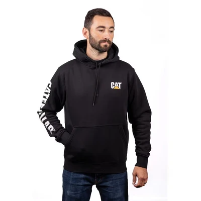 Image of CAT Men&#039;s Trademark Banner Hooded Sweatshirt (Regular and Big &amp; Tall Sizes), Black, 4XL