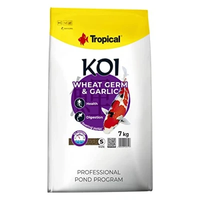 Image of Tropical koi WHEAT GERM &amp; GARLIC PELLET SIZE S 7kg Pond fish food for everyday feeding of in a wide range water temperatures from 8 to 30C