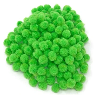 Image of Wedding Touches Green 10mm Mini Pom Poms Small Fluffy Craft Embelishments (250)