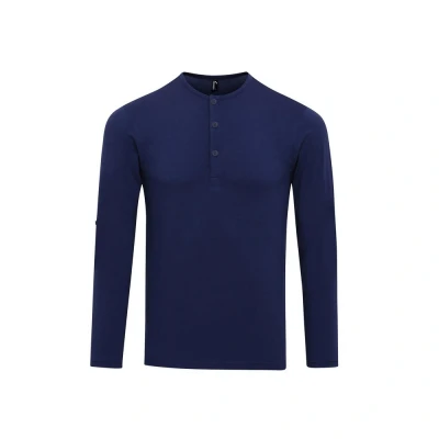 Image of Premier Mens Long John Roll Sleeve T Shirt (Indigo) Purple Size X Large