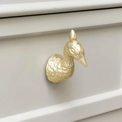 Image of Melody Maison Gold Peacock Drawer Knob