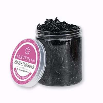 Image of JASVERLIN 2000PCS Mini Rubber Bands, Black Hair Elastic Bands Ponytail Holders Accessories for Baby Toddler Girls Women