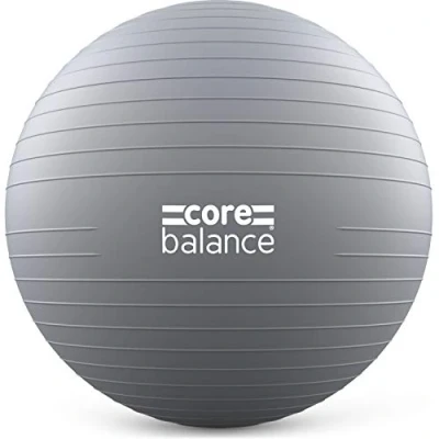 Image of Core Balance Anti Burst Gym Ball, 55 85cm With Hand Pump (75cm, Grey)