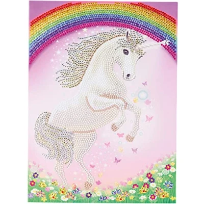 Image of Craft Buddy Crystal Art CCKXL 3 Unicorn Rainbow, 21x29cm Giant Card