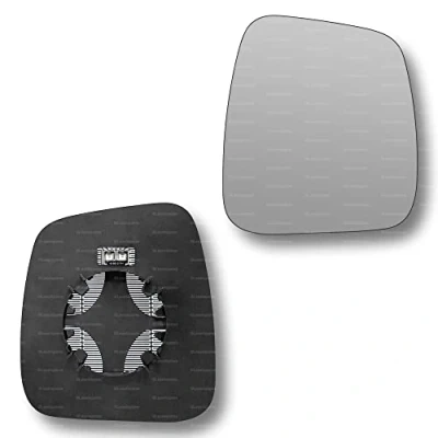Image of Less4spares Replacement Wing Mirror Glass Right Compatible with Citroen Nemo 2008 2018 CLIP ON Driver Off side Heated Convex