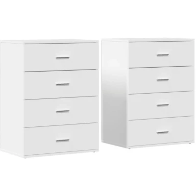 Image of vidaXL Sideboards 2 pcs White 60x39x80 cm Engineered Wood