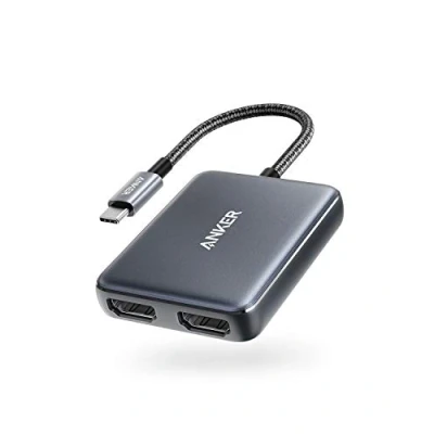Image of Anker USB C to Dual HDMI Adapter, Compact and Portable Supports 4K@60Hz 4K@30Hz, for MacBook Pro, Air, iPad XPS, More [Compatible with Thunderbolt 3 Ports]