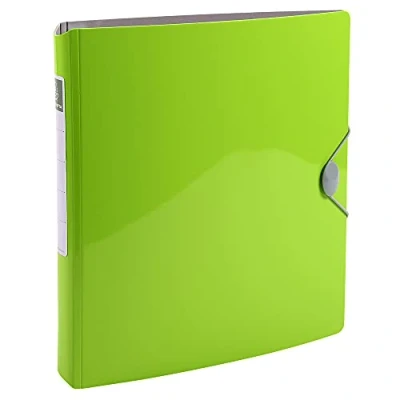 Image of Exacompta Ref. 51874E Iderama rigid PP binder with elastic closure 4 D rings of 30 mm Spine 50 External dimensions: 32 x 27 cm A4 file format Colour: anise green