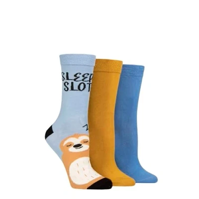 Image of Women&#039;s 3 Pair SOCKSHOP Bamboo Bright Gift Boxed Socks Golden Slumbers 4 8 Ladies