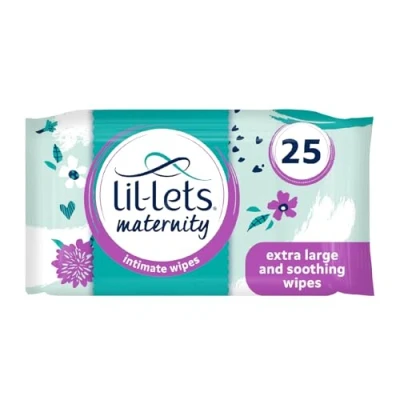 Image of Lil Lets Maternity Intimate Wipes, 1 Pack of 25 Wipes (25 Count), Extra Large, Biodegradable For Pre &amp; Post Birth, Dermatologically Gynaecologically Tested