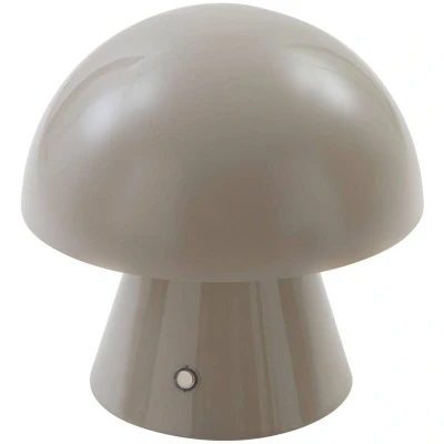 Image of Lindby LED rechargeable table lamp Nevijo, grey, Ø18cm, USB, dimmable