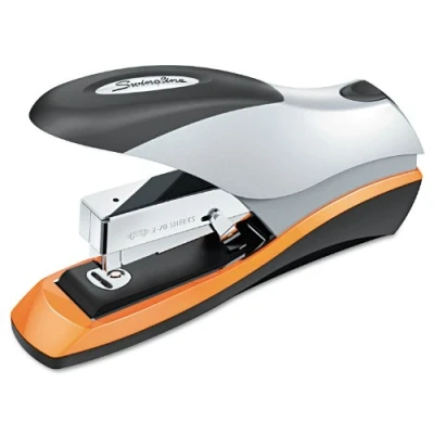 Image of Swingline Stapler, Optima 70, Desktop Stapler Heavy Duty, 70 Sheet Capacity, Reduced Effort for Office Desk Accessories or Home Supplies, Half Strip, Silver (87875)