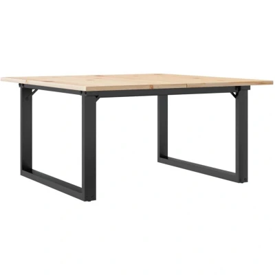 Image of vidaXL Coffee Table O Frame 80x80x45 cm Solid Wood Pine and Steel