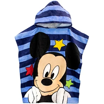 Image of Disney Boys Towel Poncho Mickey Mouse Blue One Size