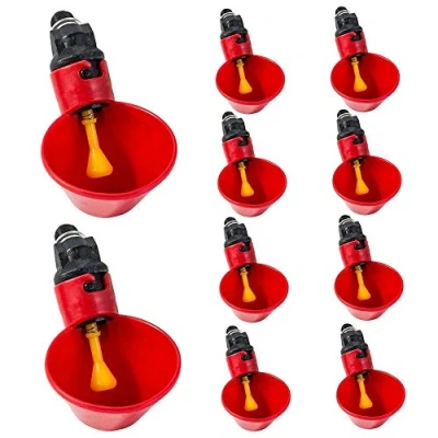 Image of Nikou Automatic Chicken Drinker Cups, 10PCS Poultry Feeder Plastic Waterer Water Drinking Cups for Bird Quail Livestock Pigeon Hen