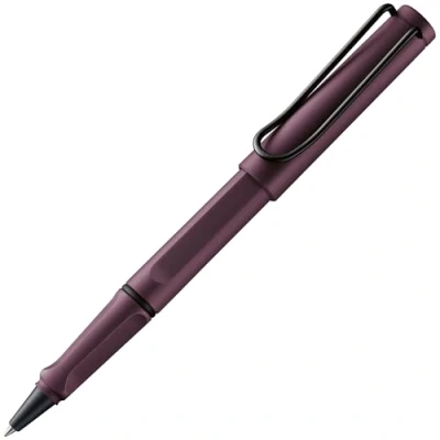 Image of Lamy safari scarlet rollerball Pen with ergonomic grip &amp; line width M for pleasant long writing made of robust ASA plastic including refill 63 in black