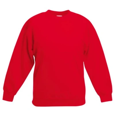 Image of Fruit of the Loom Unisex Kids Set In Classic Long Sleeve Sweater, Red (Rot Rot), 7/8 years