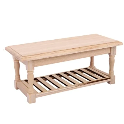 Image of Tnfeeon 1:12 Doll House Decor Furniture Wooden Table, Classic Multipurpose Table Kitchen Scene Dollhouse Decoration