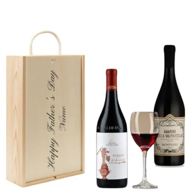 Image of Personalised Montigoli Amarone della Valpolicella &amp; Cucco Barolo Red Wine Gift Set (2 x 75cl)