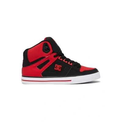 Image of DC Shoes PURE WC Hightop trainers, Size: 7, Fiery red/white/black Leather