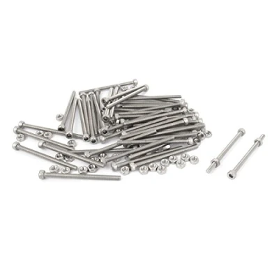 Image of Sourcingmap M3x45mm Hex Socket Head Knurled Cap Screws Bolts Nuts Set 50Pcs