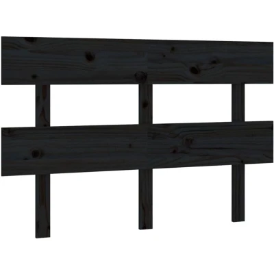 Image of vidaXL Bed Headboard Black 144x3x81 cm Solid Wood Pine