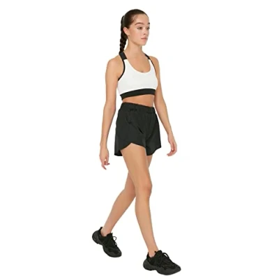 Image of Trendyol Women Sportswear High Waist Short Leg Regular Shorts Black