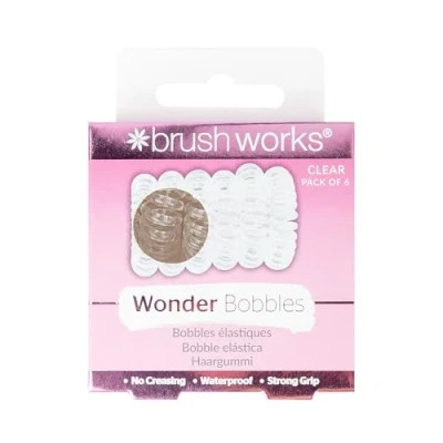 Image of Brushworks Wonder Bobble Clear 6 Hair Ties, Pack of 1
