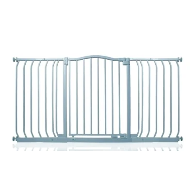 Image of Safetots Curved Top Safety Gate, 143cm 152cm, Matt Grey, Pressure Fit Stair Baby Gate for Doors Hallways and Spaces, Barrier, Easy Installation