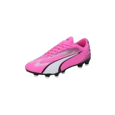 Image of Puma Men Ultra Play Fg/Ag Soccer Shoes, Poison Pink White Black, 10 UK