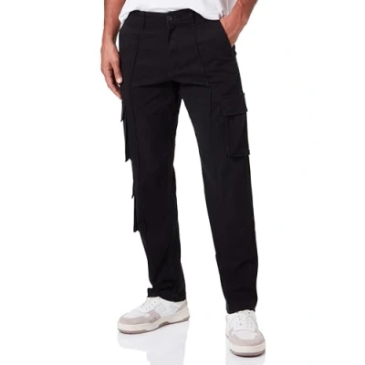 Image of Bestseller A/S Men&#039;s Jpstkane Jjhover Cargo Trousers Pants, Black, 29 W/32 L