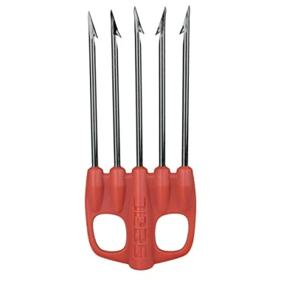 Image of SEAC Unisex Killer Special Harpoon with 5 Burnish Prongs and Dual Central Barbs, Red, One Size UK