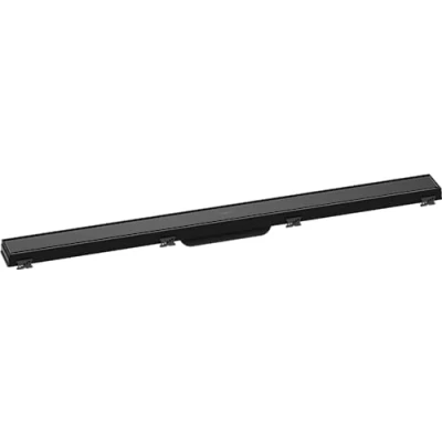 Image of hansgrohe 56040610 RainDrain Match 900 Shower Drain Set with Height Adjustable Frame Black Complete Channel, 90 cm