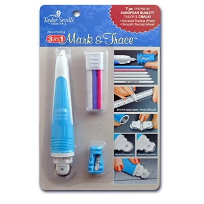 Image of Taylor Seville Originals 3 in 1 Mark &amp; Trace Tailors Chalk and Tracing Wheel Set