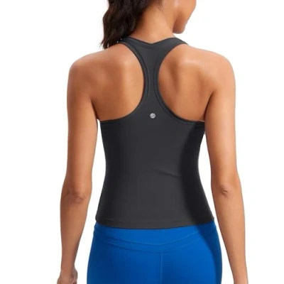 Image of CRZ Yoga Butterluxe Racerback Gym Vest Top for Women Sleeveless Sport Tank Tops Summer Fitness Shirts Comfort Camisole Mysterious Grey 12