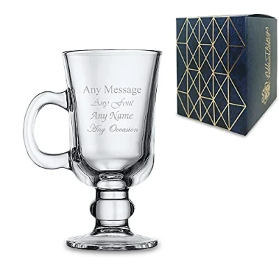 Image of Personalised Engraved Tough Irish Coffee Tea Glass