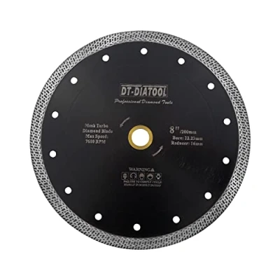 Image of DT DIATOOL Diamond Blade 200mm Granite Cutting Disc for Marble Ceramic Porcelain Tile with Mesh Turbo Segment