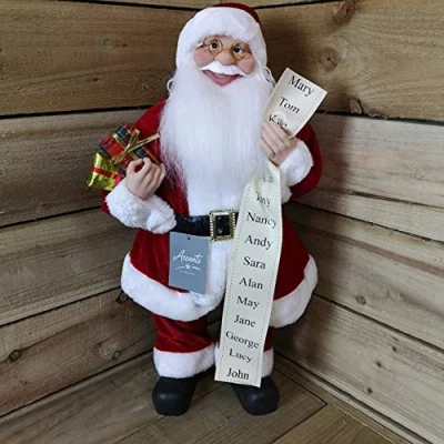 Image of Premier 60cm Standing Indoor Santa Claus/Father Christmas with List and Parcels Plush Decoration
