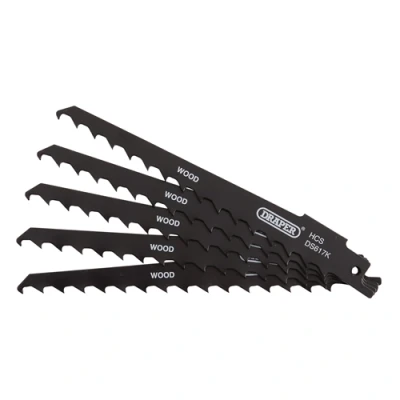 Image of Draper Reciprocating Saw Blades for Wood and Plastic Cutting, 150mm, 3tpi (Pack of 5)