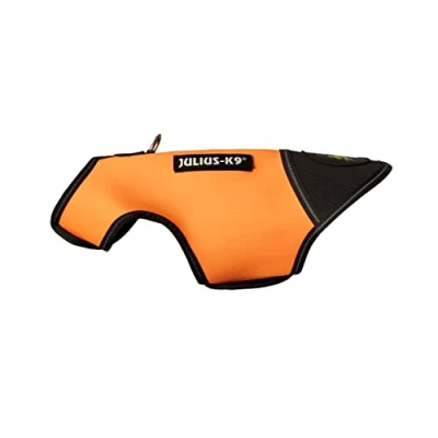 Image of Julius K9 IDC Neoprene Dog Jacket, Size: Baby 2, Black and UV Orange