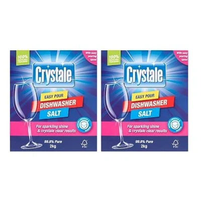 Image of 2 x 2kg Dishwasher Salt Limescale Remover Glasswear Cleaner