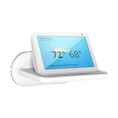 Image of Cozycase Small Wall Shelf for Show 8 (1st / 2nd 3rd Gen), Floating Shelves Google Nest Hub/Home Hub, JBL Flip and other Bluetooth speakers, saving counter space in Bathroom Kitchen