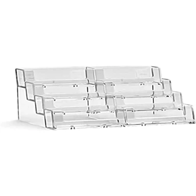 Image of taymar Business Card Holder, Stand, 2 x 4 Levels, Transparent