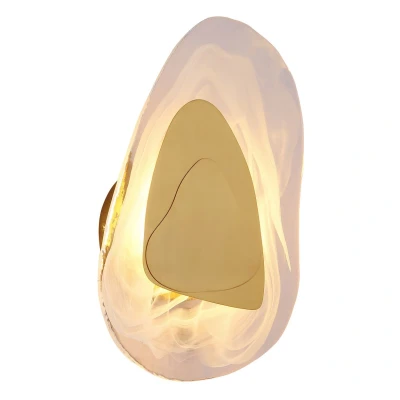 Image of Dorsey Integrated LED Wall Lamp Brass Coloured Matt Clear Glass Shade 3000K