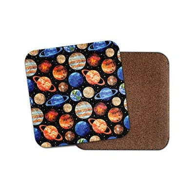Image of 1 x Planets Coaster Earth Mars Saturn Moon Space Astronomy Fun #13135
