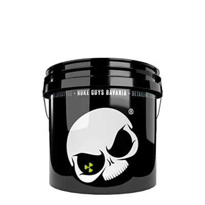 Image of Nuke Guys Car Wash Bucket White Skull Edition with 3.5 US Gallons (Approx. 13 Litres) for Gentle Washing / Motorcycle